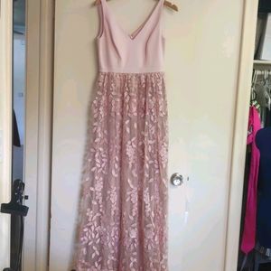 Adriana Papell evening gown in blush pink